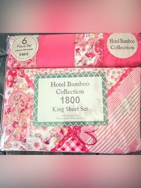 1800 King Sheet Set - Pink Floral